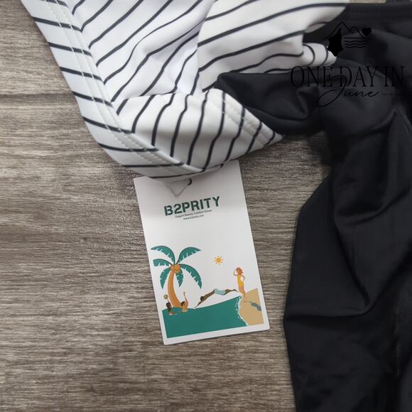 B2Prity Cross Front Cut Out Swimdress One Piece Swimsuit Size L - Picture 2 of 6